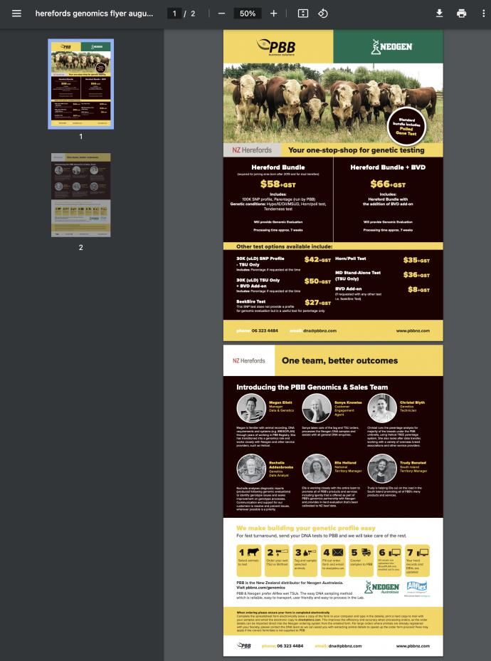 Genomics pricing flyer